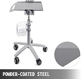 VEVOR Adjustable Height Lab Medical Cart Rolling Trolley w/ Basket 33lbs view 2