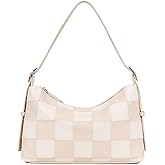 hibear Checkered Shoulder Bag for Women Classic Black and White Purse Trendy Crossbody Purse Leather Totes Hobo Handbag