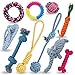 Jekeno Dog Rope Toys Dog Chew Toys Puppy Teething Toys for Small Medium Dogs - Set of 10
