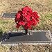 Sympathy Silks Artificial Cemetery Flowers – Christmas Poinsettias, Outdoor Winter Grave Decorations - Red Poinsettia Bouquet