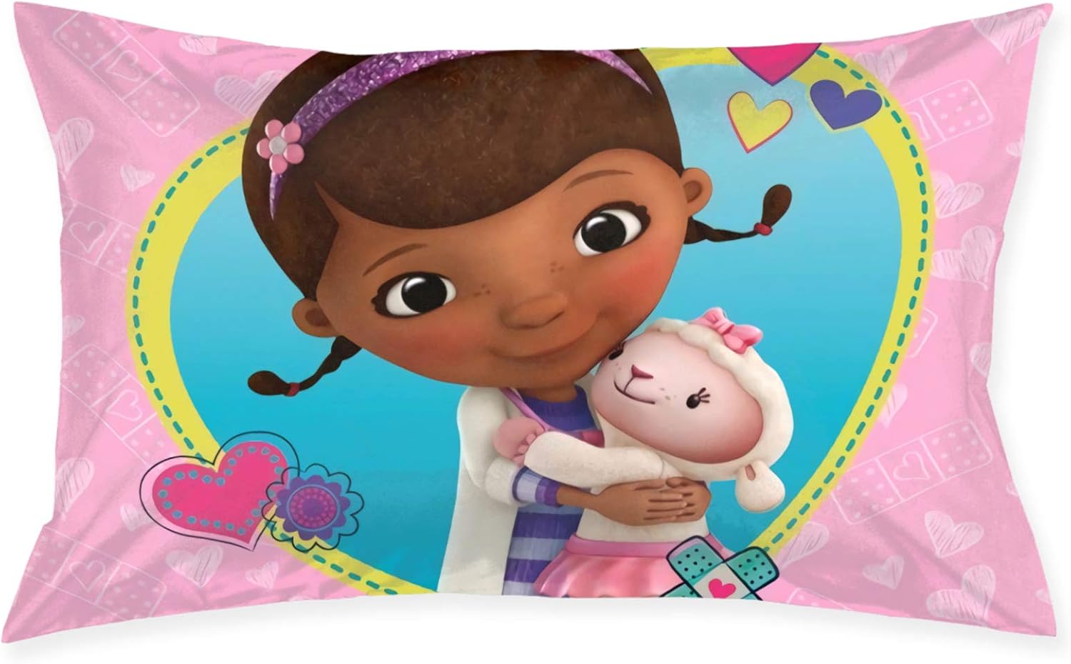 SPENIBGill Doc McStuffins Pillow Cases Bed Pillow Cover Comfortable Bed Pillow Anime Protector 20x30 Inches
