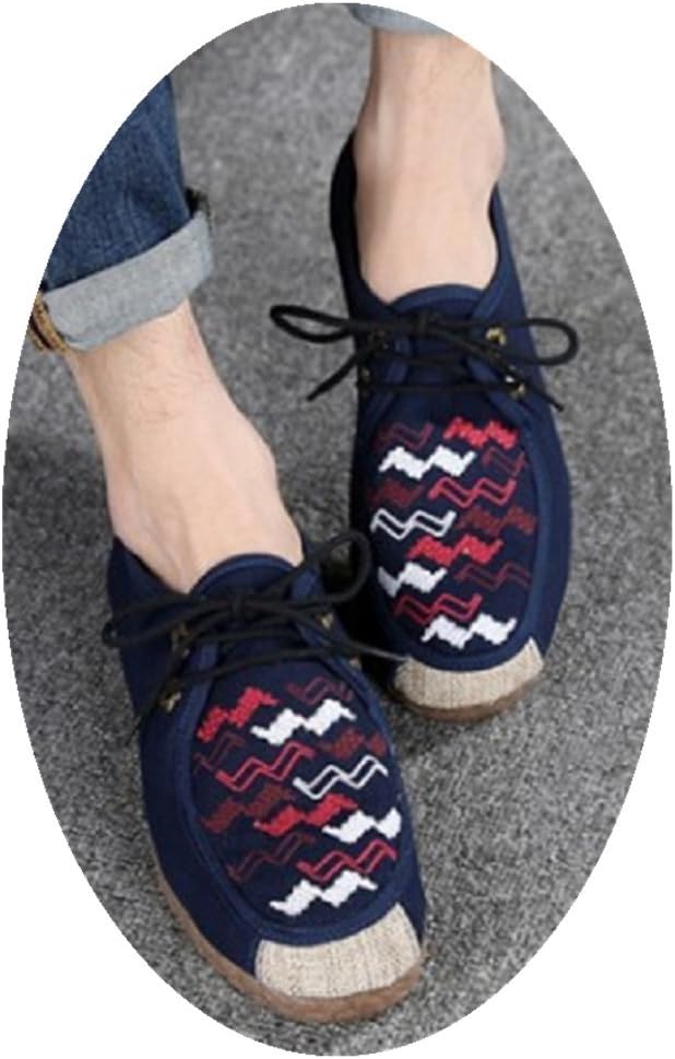 Tianrui Crown Men Embroidery Espadrilles Shoe Slip-on Loafer Oxfords Flat Shoe