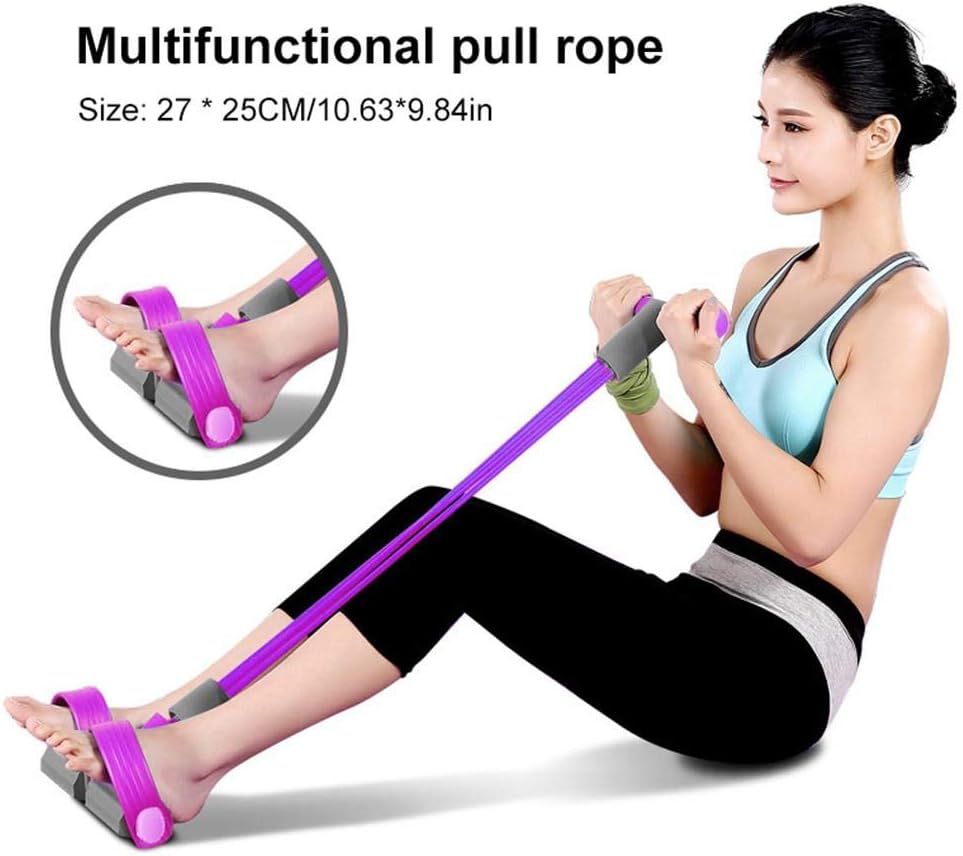 Pedal Resistance Band,Natural Latex Sit-up Bodybuilding Expander, Elastic Pull Rope Fitness Equipment Bodybuilding Expander for Abdomen/Waist/Arm/Leg Stretching Slimming Training