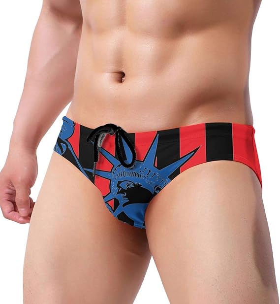 GAHAHA - Bañador para hombre, diseño de bandera de la Estatua de la