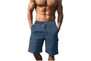 takaeys Mens Shorts Casual Summer Linen Pants Outdoor Lightweight Solid Comfy Shorts Breathable Cozy Beach Vacation Shorts