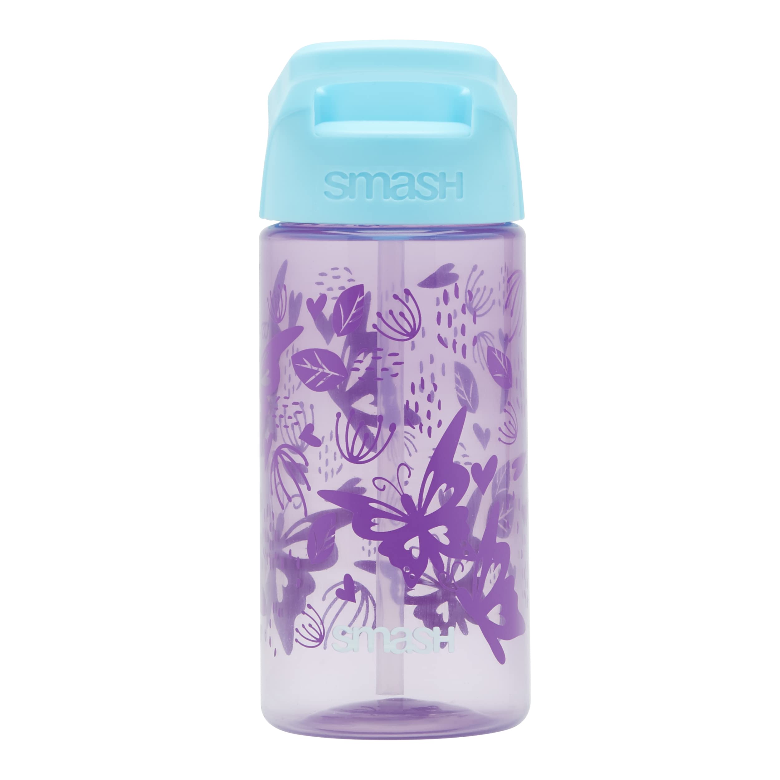 Smash Water Bottle 450ml - Purple Butterfly Design