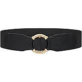 JASGOOD Women Wide Waist Belt Stretchy Elastic Vintage Belts for Dress Ladies Belt with Circle Buckle