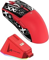 ATTACK SHARK X11 Gaming Mouse with Magnetic Dock 22000 DPI BT/2.4G/Wired Red