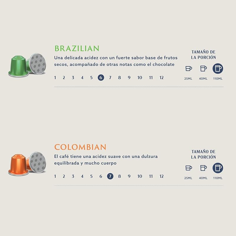 Da amazon brazilian coffee compatível com nespresso, torra média, 100 cápsulas de alumínio, 10 unidades (pacote com 10) - certificado rainforest alliance