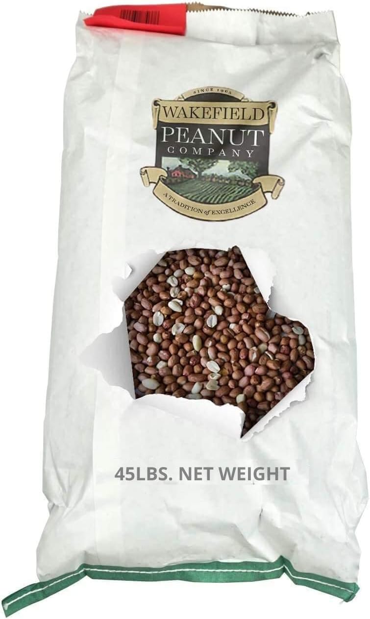 Backyard Birding & Wildlife - Wakefield Virginia Peanuts Bulk 45LB Bag Shelled Animal Peanuts for Squirrels, Birds, Deer, Pigs and a Wide Variety of Wildlife, Raw Peanuts/Bulk Nuts/Blue Jays/Cardinals/Woodpeckers