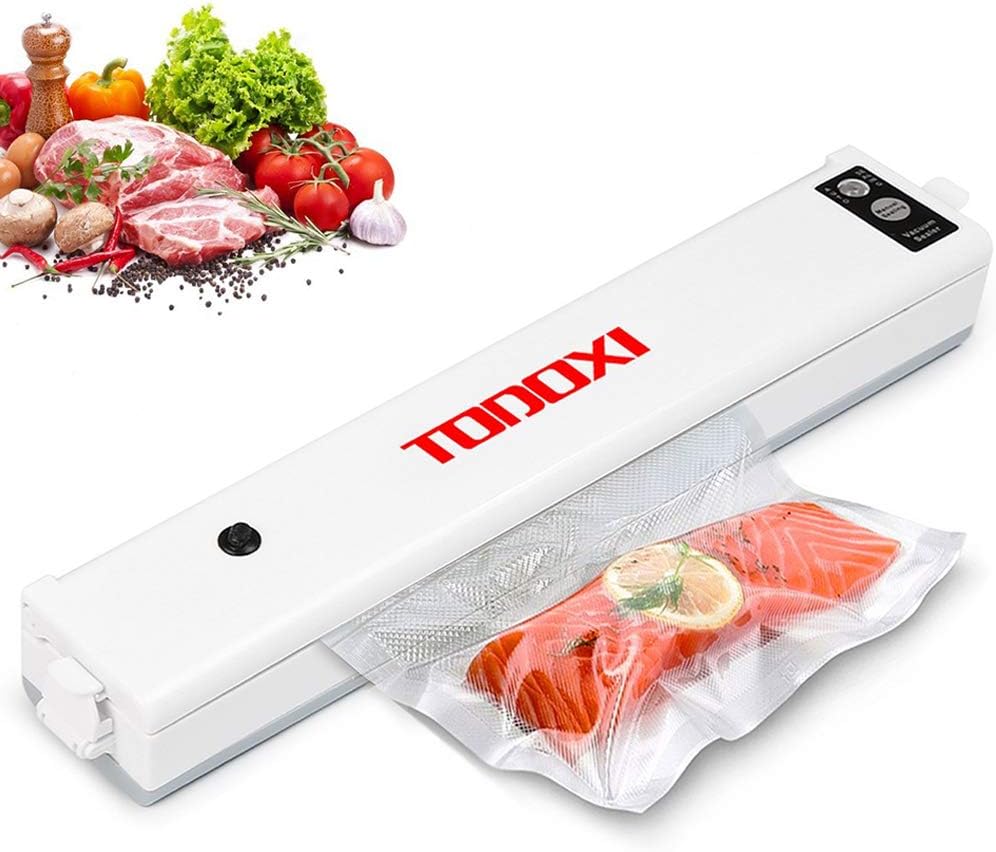 Vacuum Sealer Machine, Todoxi Portable Food Sealer Machine Compact Design Air Sealing System, Fresh Food Saver with 15 Pcs BPA Free Seal Bags for Meat, Vegetables, Fruit, Fish Storage | Waterproof Smartphone Underwater Shooting