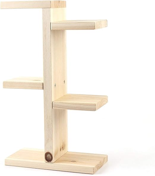 Madcg Pequeño estante de escalera de madera Mini soporte de flores ...