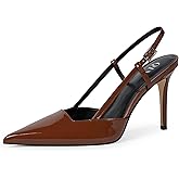 QIY Closed Toe Slingback Heels Women Pumps Strappy Pointed Toe Stiletto Heels for Women Wedding Party Dress Shoes