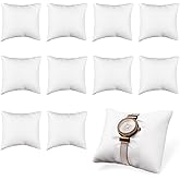 AUEAR, 10 Pack PU Leather Watch Pillows Jewelry Display Pillow Bracelet Bangle Cushion Organizer for Gift Box (Off White)