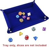 SIQUK Double Sided Dice Tray Folding Rectangle PU Leather Dark Blue Velvet view 4