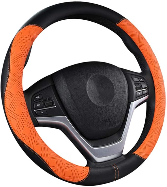 HJPOQZ Car Steering Wheel Cover Steering for 38cm 15 Inch Automotive Steering Wheel