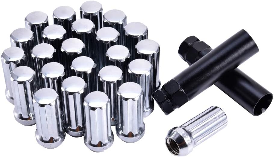 Ai CAR FUN 24PCS 14 x 2mm Spline Custom Wheel Lug Nuts Fit