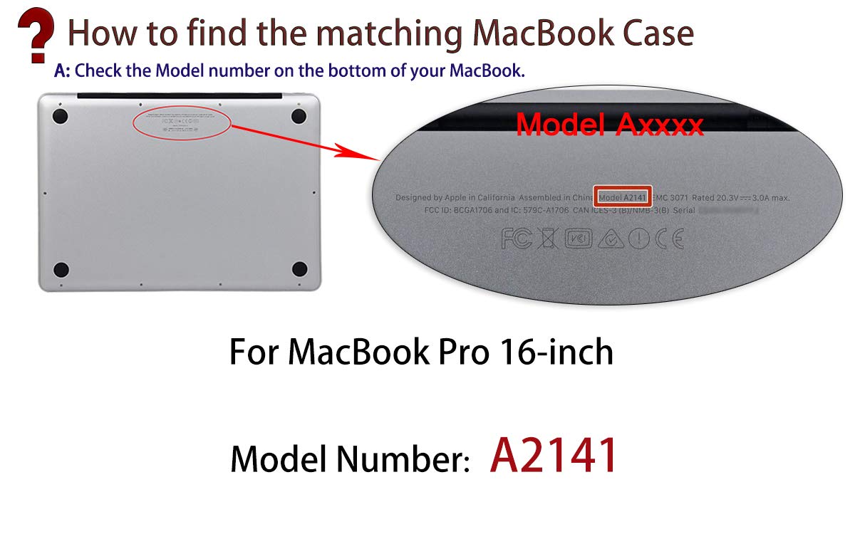 UESWILL Smooth Matte Hard Shell Case Cover Compatible with MacBook Pro 16 inch with Touch Bar & USB-C, Release 2019 2020, Model A2141, Black