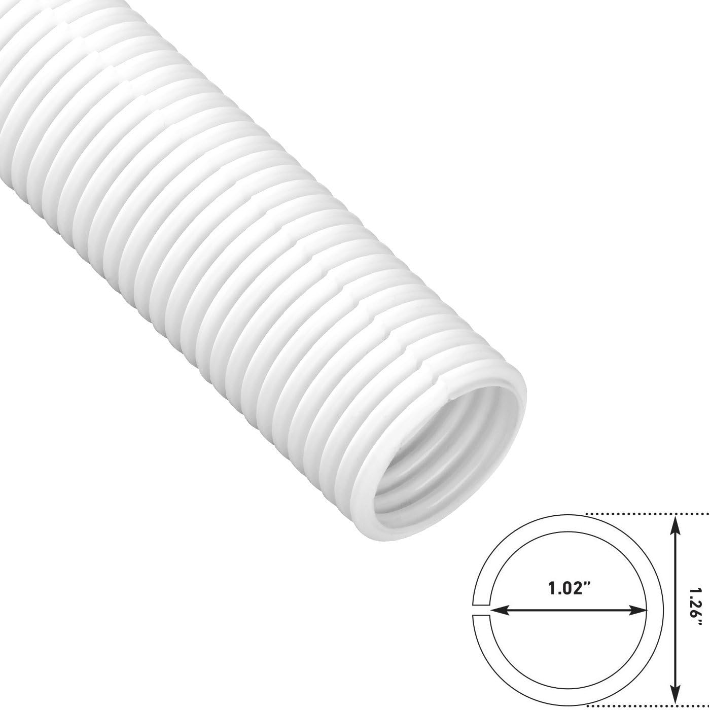 D-Line White Cable Tube | 3' 7" Flexible Cable Management Sleeve | Wire Organizer to Hide Cords from TVs, PCs and Game Consoles | 1.25 Inch Diameter: Electronics