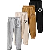 Jolyshlid Girls Sweatpants - 3 Pack Teen Girls' Athletic High Waisted Joggers Pants with Pockets Multicoloured 4-14Y