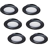 12V LED Lights for RV Camper Van Trailer - 3W Warm White 2800K 270 Lumen Low Voltage Recessed Ceiling Light Dimmable, Black, 