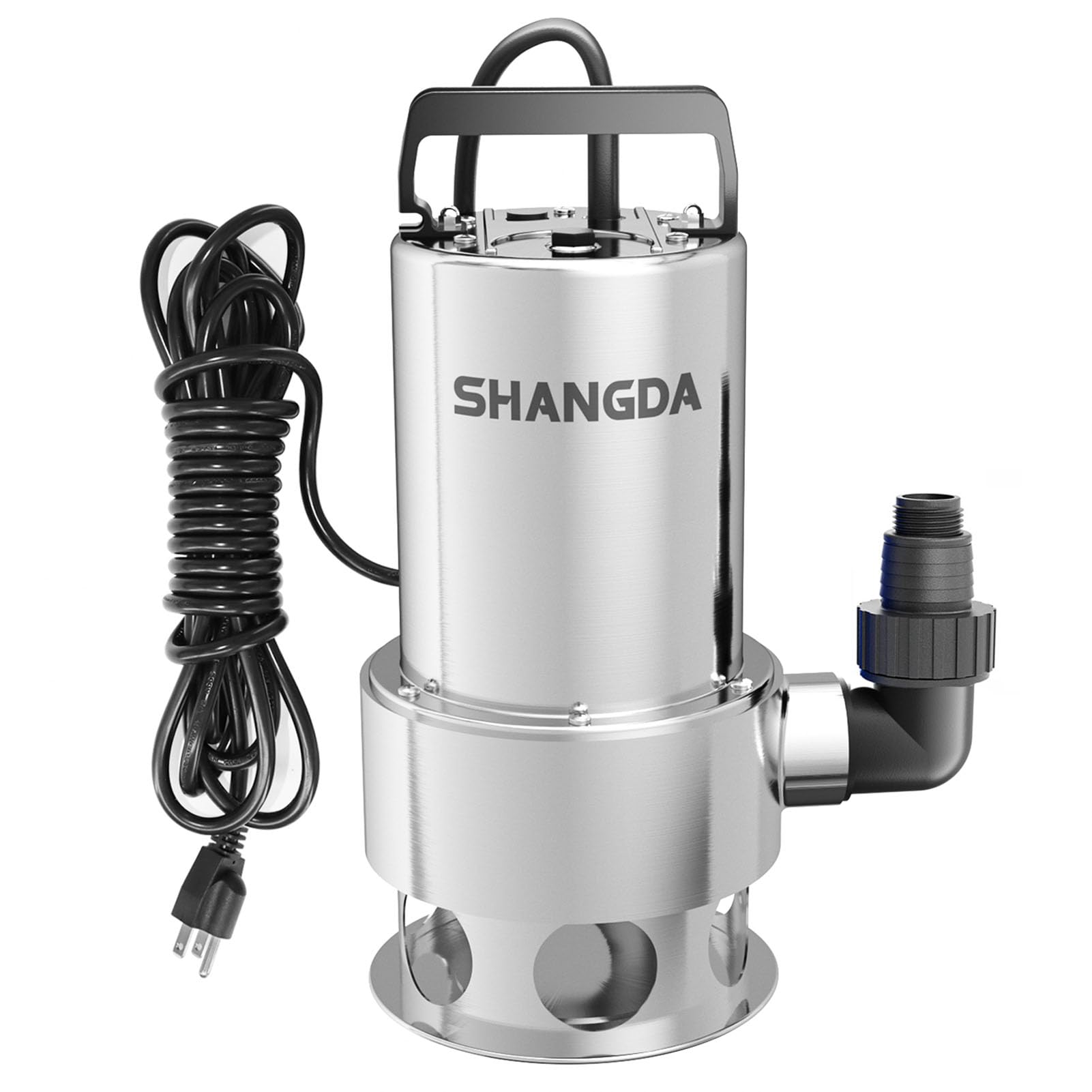 Photo 1 of SHANGDA Sump Pump Submersible 1HP Dirty/Clean Water Transfer Pump 4500GPH Portable Electric Water Pump for Pool Draining Hot Tub Flooded Basement Ponds Garden Yard with Adapters
