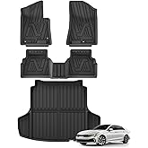 SMABEE Floor Mats & Cargo Liner for Hyundai Sonata 2020-2026 / Kia K5 (Only Fit FWD Models) 2021-2025 All Weather TPE Floor Liners Car Accessories Interior Black