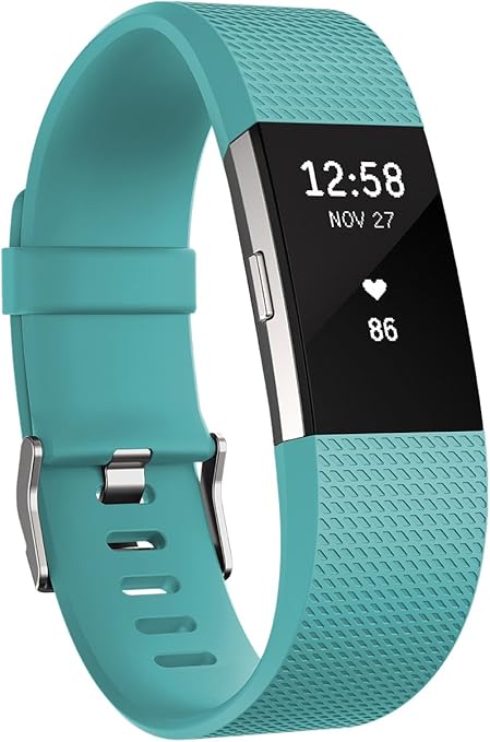 Fitbit Charge 2 Pulsera de Actividad física y Ritmo cardiaco, Unisex, Turquesa, L