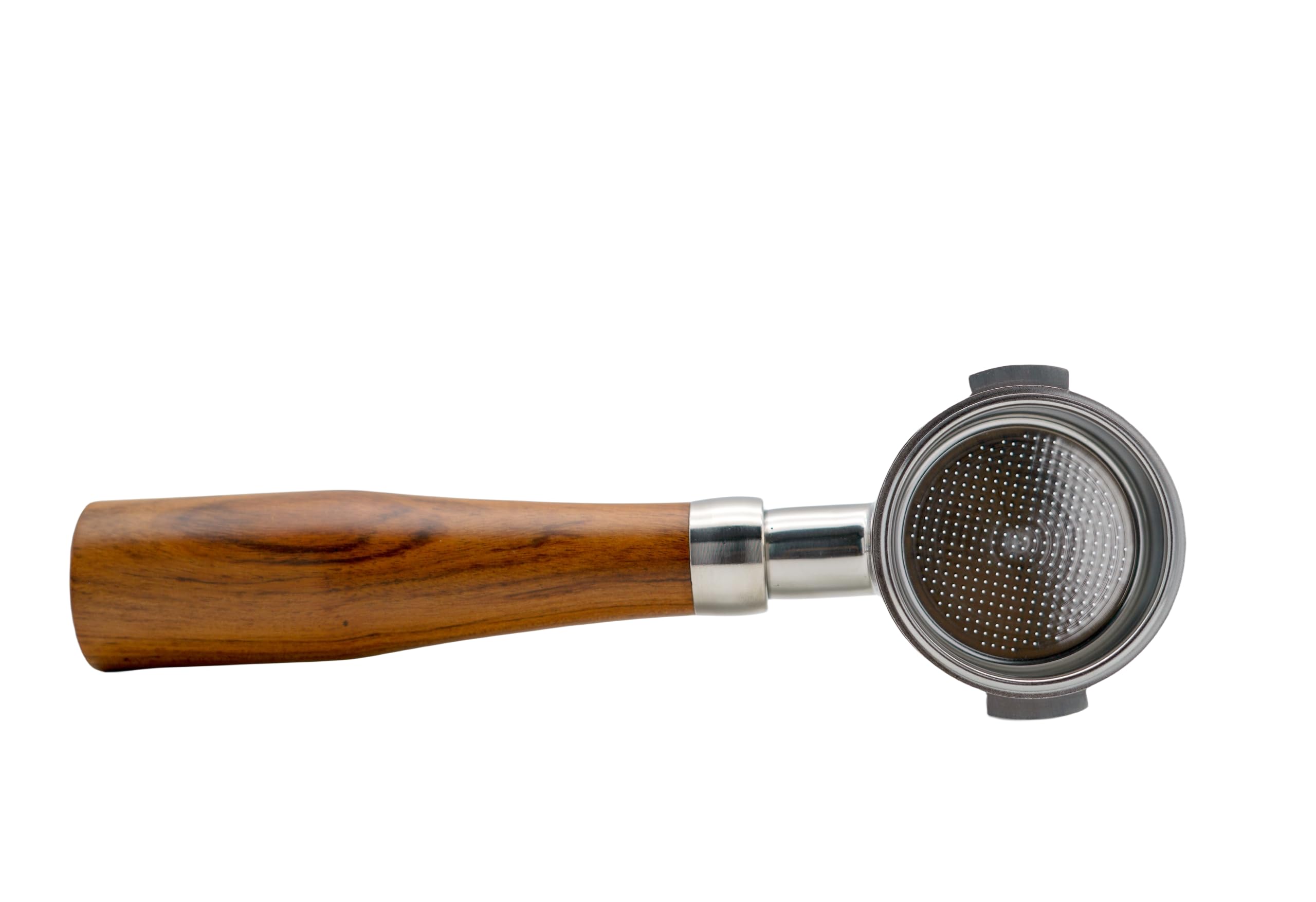 Photo 1 of CittaLalage Coffee Espresso 304 Stainless Steel & Wooden Bottomless Portafilter 51mm 2 Ears with Filter Basket (14-18g) Fits for Delonghi Coffee Machine ECP3420/ECO310/BCO430/EC260/EC155/ECP3630