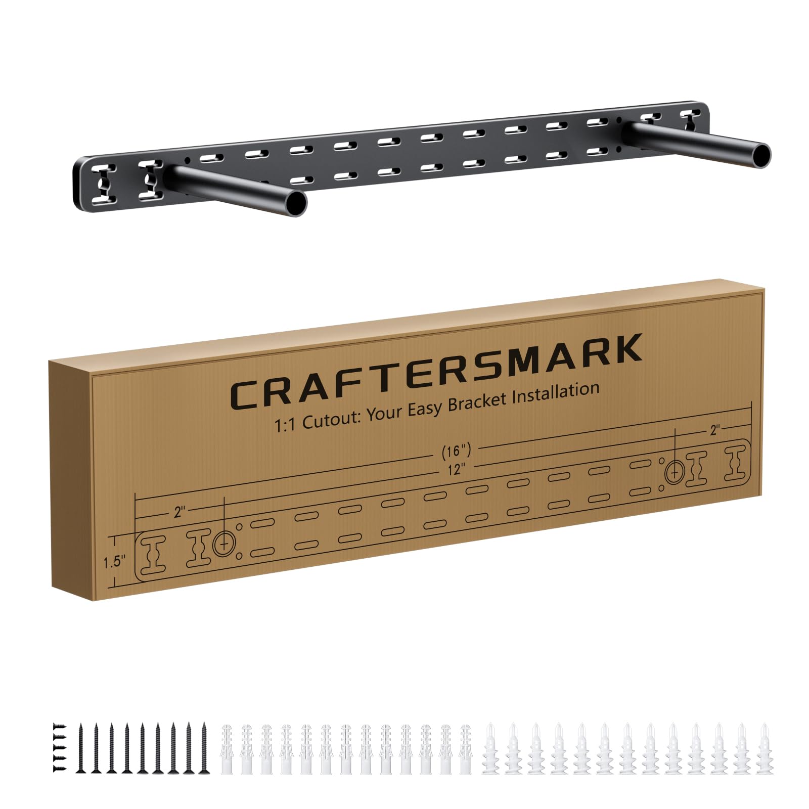 Photo 1 of 1pc Floating Shelf Hardware Heavy Duty Hidden Shelf Brackets Support,Wall Mounting Invisible Floating Shelves Bracket Without Jig (16" x 6" x 1.5" Without Tools)
