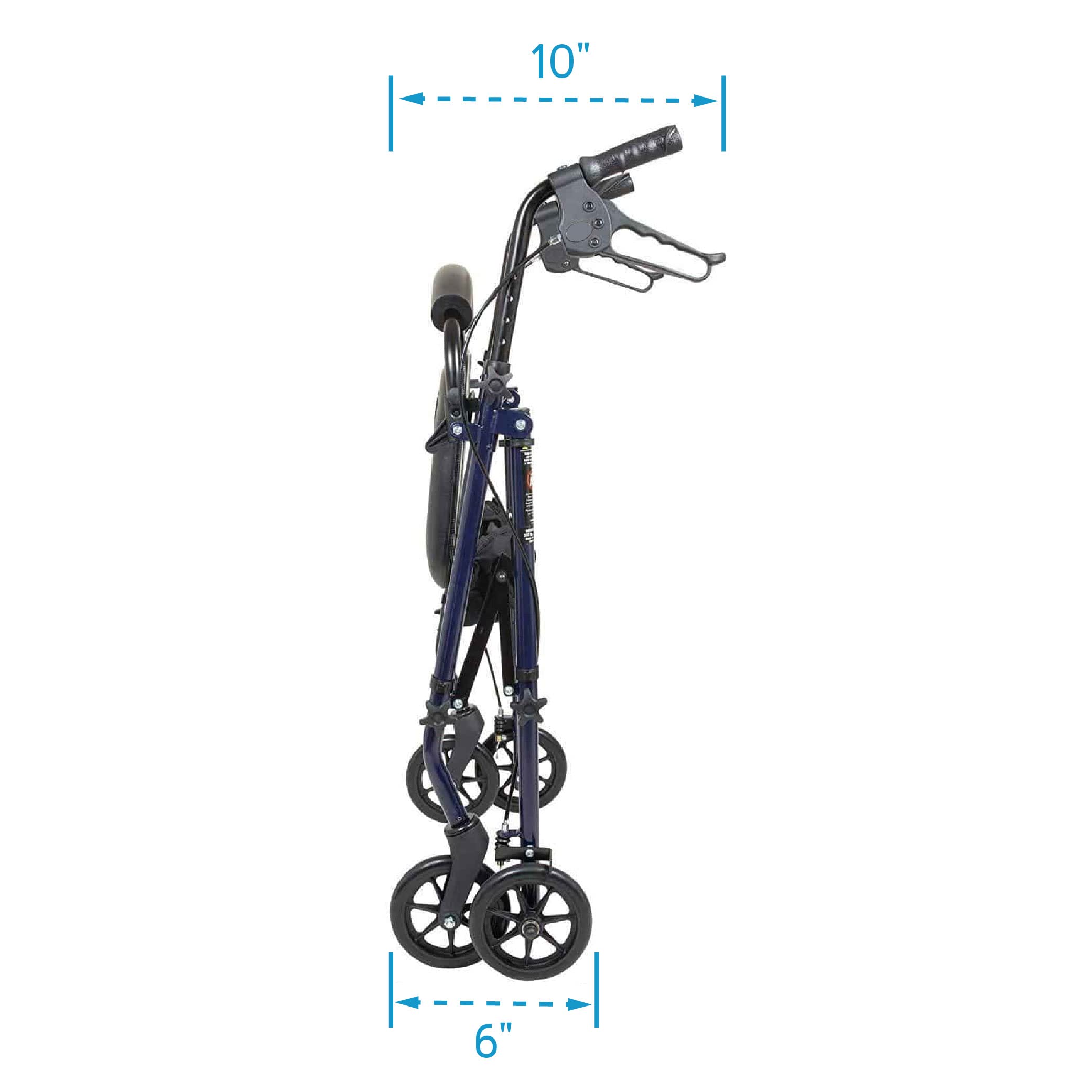 Carex Steel Rollator Walker with Seat and Wheels, Rolling Walker for Seniors, Supports 350lbs, For 5'0