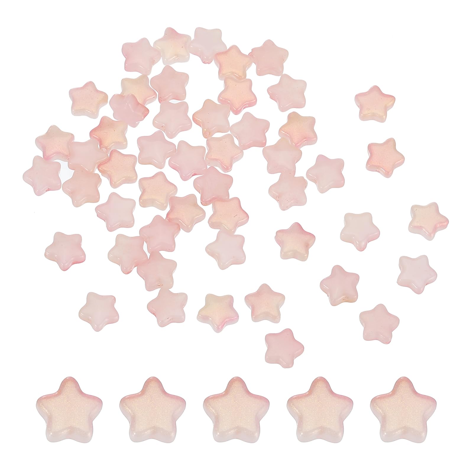 PATIKIL 8mm Crystal Star Beads, 200 Pcs Glass Spacers Bead Star Shaped Charm Pendants for Jewelry Making Bracelet Necklace DIY Crafts, Pink