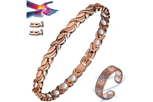Vicmag Copper Bracelet for Women Ultra Strength Magnetic Bracelets with Effective Magnets 99.9% Pure Copper Jewelry Present with Adjustment Tool