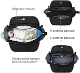 Lekebaby Large Nappy Changing Bag Quilted Black with Mat Diaper Tote view 3