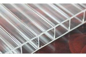 SILK ROAD GREENHOUSE 8mm Twin Wall Polycarbonate Greenhouse Panels, Polycarbonate Sheets, Greenhouse Panels, Polycarbonate Roof Panels, Hurricane Panels, Clear, Light Weight