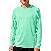 Silenroar Boys Long Sleeve Athletic Shirts, Kids Active Wear Youth Dry Fit Tshirt Moisture Wicking Outdoor Tee Lightweight