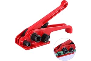 GENUBI INDUSTRY Heavy Duty Poly Strapping Tensioner & Cutter Manual Banding Tools Windlass for 1/2" -3/4" Width Polyester Polyproplyn Strap (Red)
