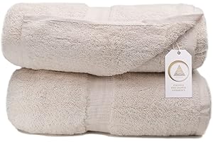 ZENITH LUXURY TOWEL Zenith Luxury Bath Sheets Towels for Adults - Extra Large 40X70 Inch, 600 GSM, Oversized Bath Towel, Bath Sheets, XL Towel 100% Cotton. (2 Pieces of Bath Sheet, Sea Salt)