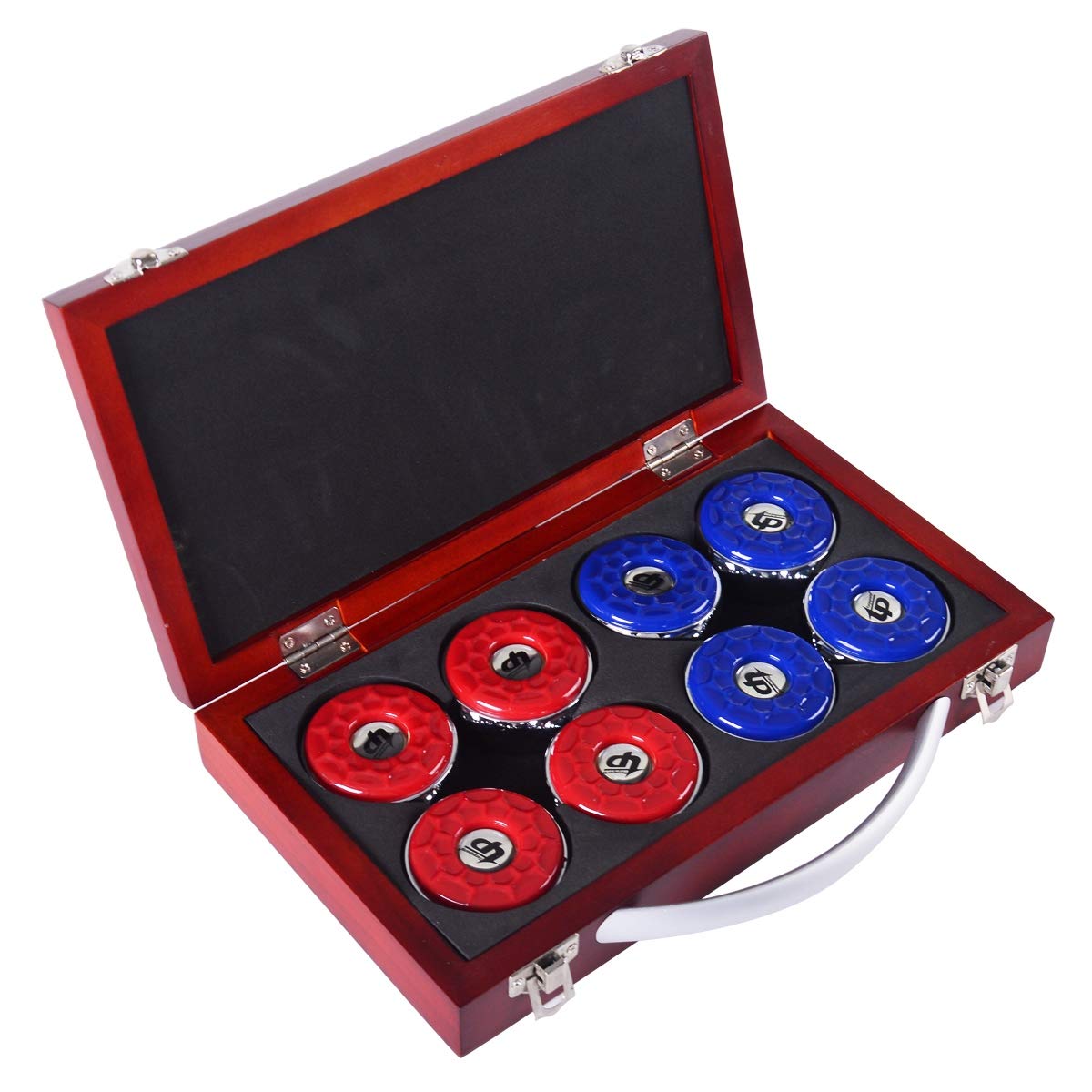DongQi Shuffleboard Pucks2 1/8” (53mm) ,Set of 8(red&Blue) with case