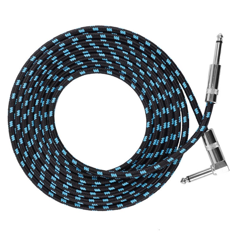 Alnicov Guitar Lead Cable 3m Electric Guitar Bass Keyboard Guitar Instrument Cable – Straight and L Type