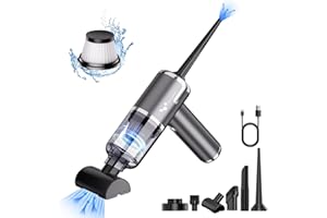 helloleiboo Mini Vacuum Cleaner 9000PA Hand Vacuum Cordless Rechargeable 3 in 1 Portable Car Vacuum Wireless Handheld Car Vacuum Cleaner for Car Home Office Pet