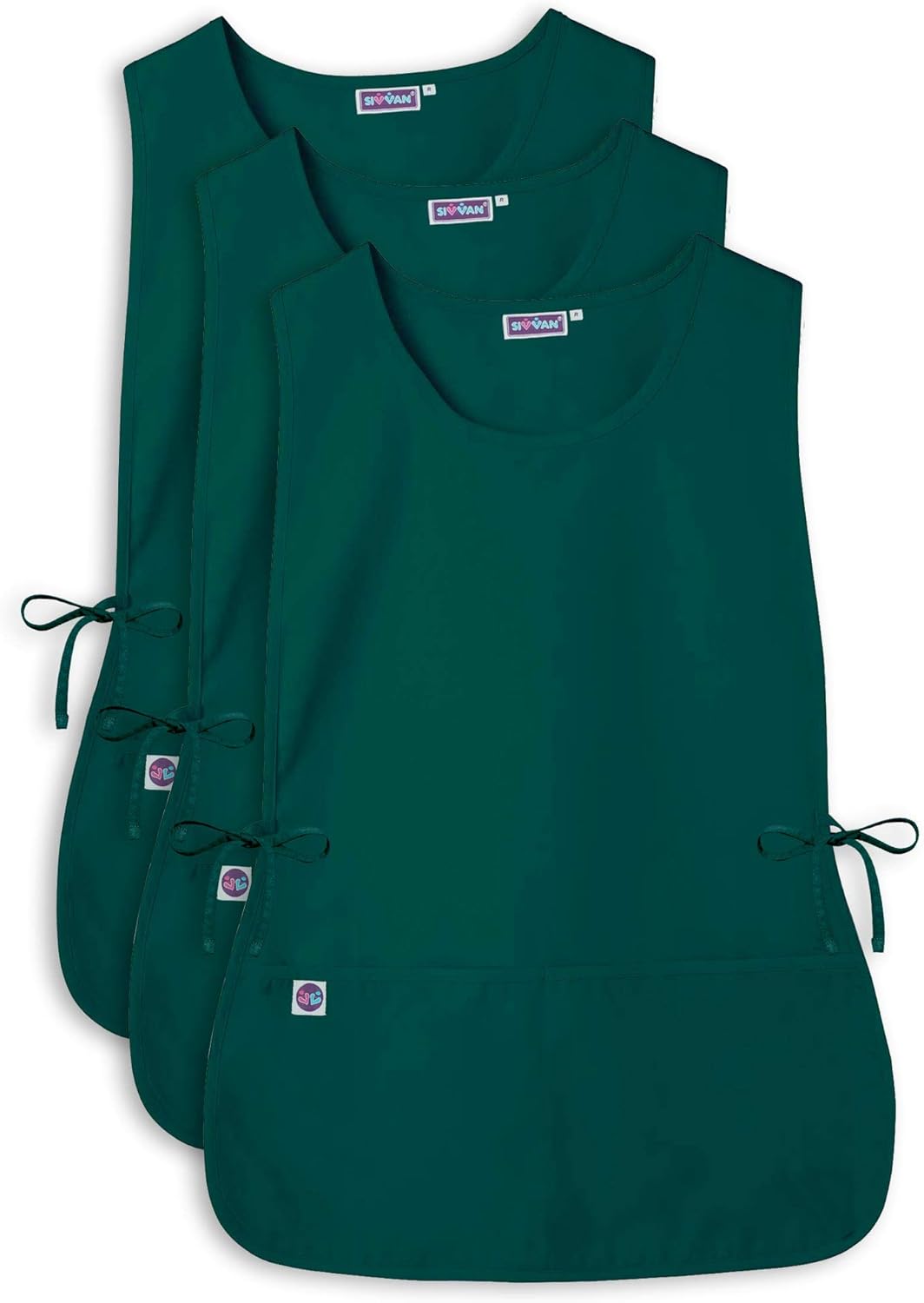 Sivvan Unisex Cobbler Apron (3 Pack) - Adjustable Waist Ties, 2 Deep front pockets: Clothing