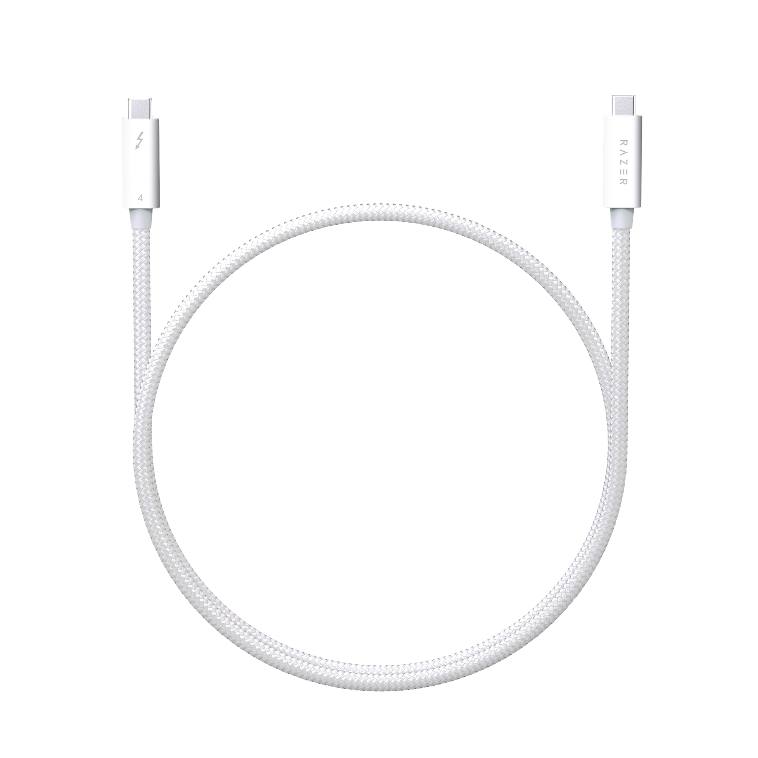 Razer Thunderbolt 4 Cable - Thunderbolt 4 Cable (Up to 40 Gigabits per second, up to 8K Resolutions, up to 100W Charging, Ultimate Compatibility) White | 0.8M