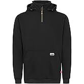 TICOMELA FR Hoodie Flame Resistant Hooded Sweatshirt Quarter Zip 12oz 100% Cotton Pullover Workwear for Men