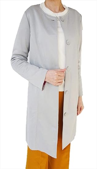 Amazon D L Co Ltd ディーアンドエル ノーカラー ダブルフェイス ボンディング コート ジャケット レディース アウター グレー コート ジャケット 通販