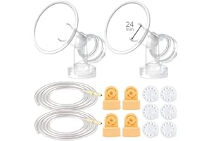 Maymom Breast Pump Kit Compatible with Medela Pump in Style Advanced Breast Pumps;2 Breastshields (one-piece, 24mm), 4 Valve, 6 Membrane, & 2 Pump-in-Style Tubing Can Replace Medela Pumpin Style Valve