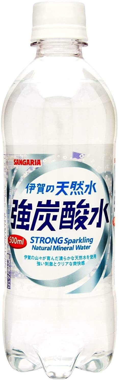 サンガリア 伊賀の天然水 強炭酸水 ペット500ml 24本の商品画像