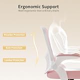 nasapaluro Ergonomic Desk Chair Pink with Flip-Up Armrests Mesh Back Lumbar view 4