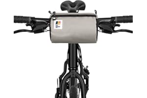 Oso Supply Co Handlebar Bike Bag – Water-Resistant Hard Shell with Quick-Access Zipper, Side Mesh Pockets, and Spacious Storage – Ideal for Cycling, Commuting, and Adventure Rides (Smoke Gray)