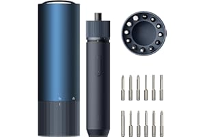 HOTO Electric Screwdriver Set, 3.6V Cordless Screwdriver Set USB-C, 3 Torque Settings, 1500mAh Battery, LED Light & 12 S2 Met
